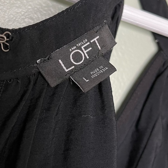 Ann Taylor Loft‎ Women’s Sleeveless Halter Neck Pocket Jumpsuit Black Size Large - Picture 7 of 7